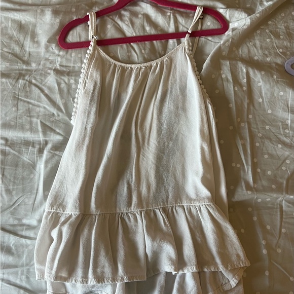 WHITE & BLUE FLORAL TANK TOP/BLOUSE - Picture 3 of 3